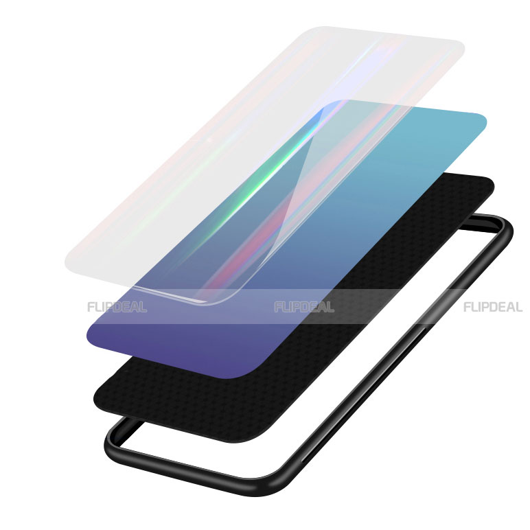 Carcasa Bumper Funda Silicona Espejo Gradiente Arco iris para Xiaomi Mi 8 Pro Global Version