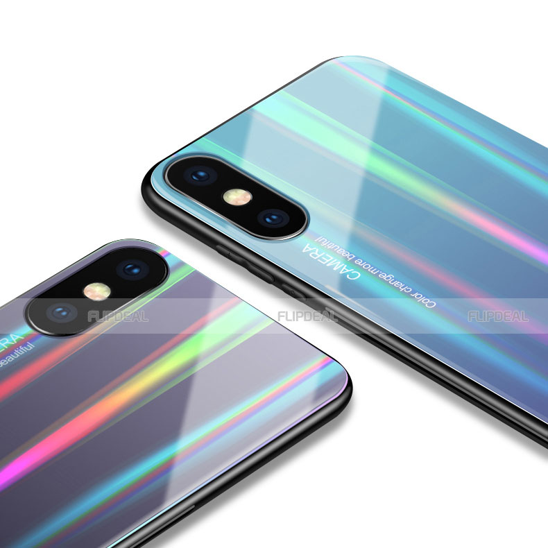 Carcasa Bumper Funda Silicona Espejo Gradiente Arco iris para Xiaomi Mi 8 Pro Global Version