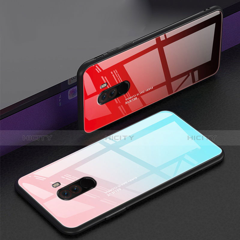 Carcasa Bumper Funda Silicona Espejo Gradiente Arco iris para Xiaomi Pocophone F1