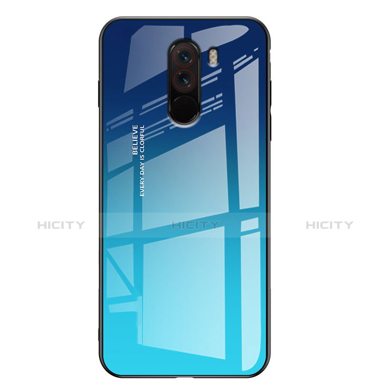 Carcasa Bumper Funda Silicona Espejo Gradiente Arco iris para Xiaomi Pocophone F1