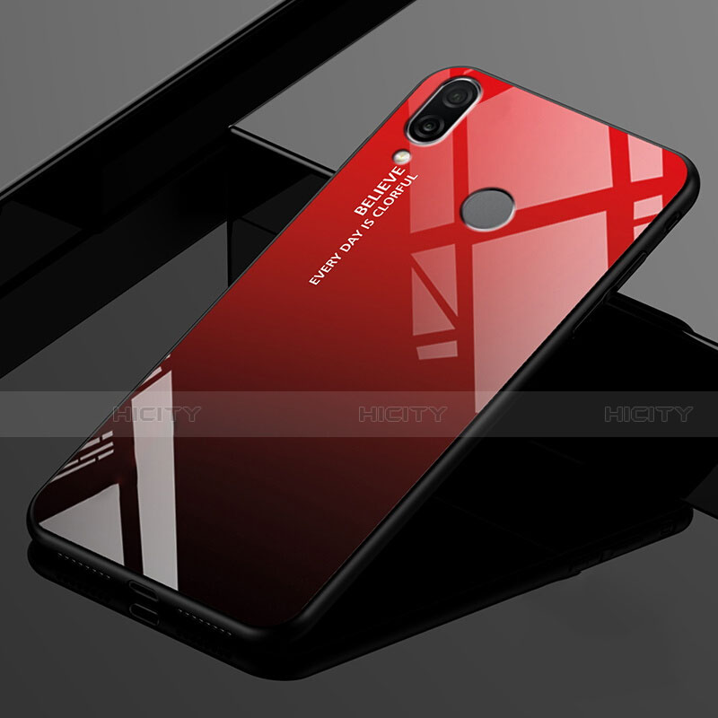 Carcasa Bumper Funda Silicona Espejo Gradiente Arco iris para Xiaomi Redmi 7 Rojo