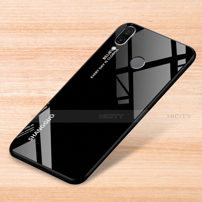 Carcasa Bumper Funda Silicona Espejo Gradiente Arco iris para Xiaomi Redmi Note 7 Pro Negro