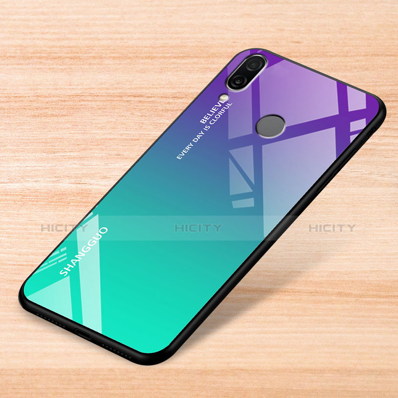 Carcasa Bumper Funda Silicona Espejo Gradiente Arco iris para Xiaomi Redmi Note 7 Verde