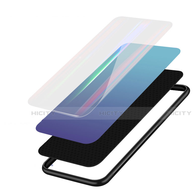 Carcasa Bumper Funda Silicona Espejo Gradiente Arco iris R01 para Huawei Honor 8X
