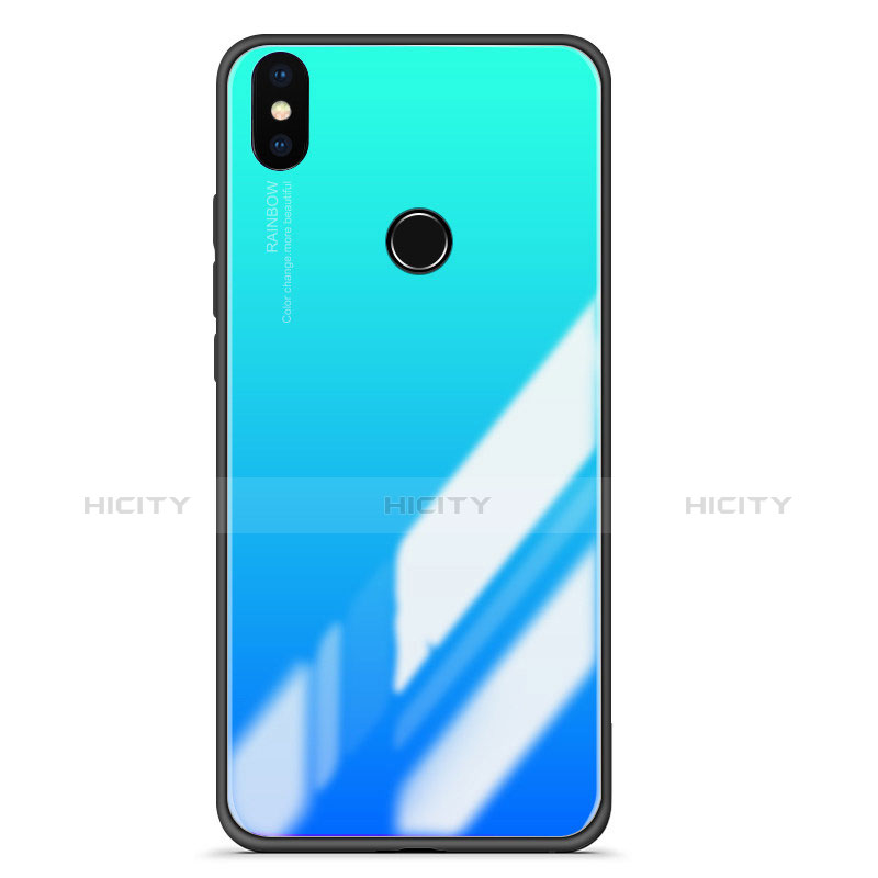 Carcasa Bumper Funda Silicona Espejo Gradiente para Xiaomi Mi A2 Azul Cielo