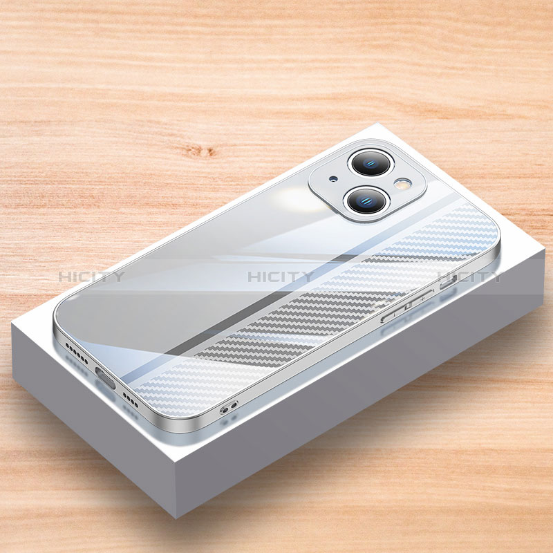 Carcasa Bumper Funda Silicona Espejo JL1 para Apple iPhone 13 Plata