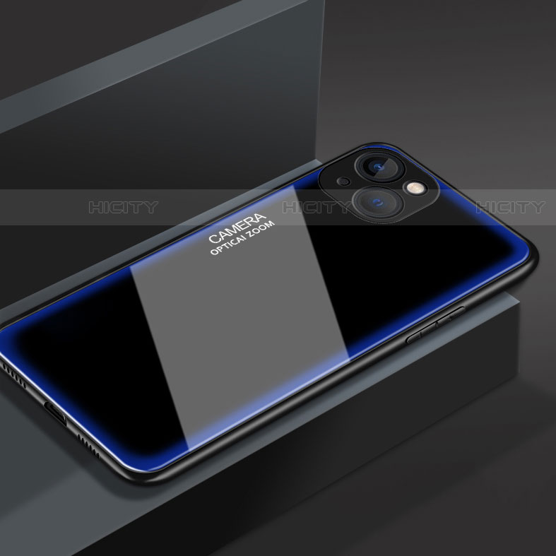 Carcasa Bumper Funda Silicona Espejo M01 para Apple iPhone 13 Azul