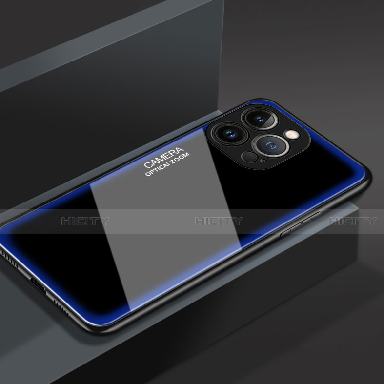 Carcasa Bumper Funda Silicona Espejo M01 para Apple iPhone 13 Pro Max Azul