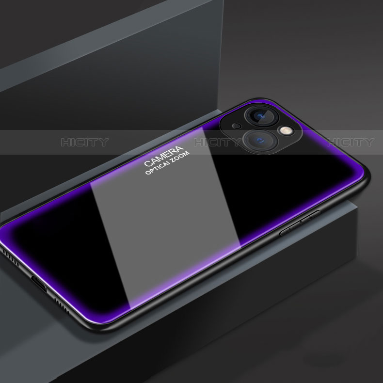 Carcasa Bumper Funda Silicona Espejo M01 para Apple iPhone 14 Morado