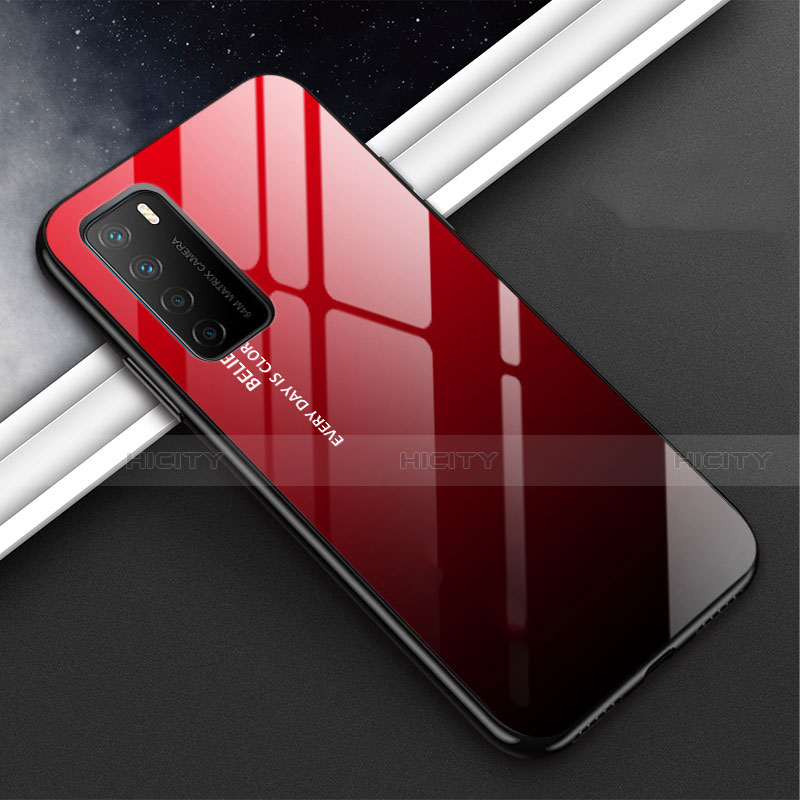 Carcasa Bumper Funda Silicona Espejo M01 para Huawei Honor Play4 5G Rojo