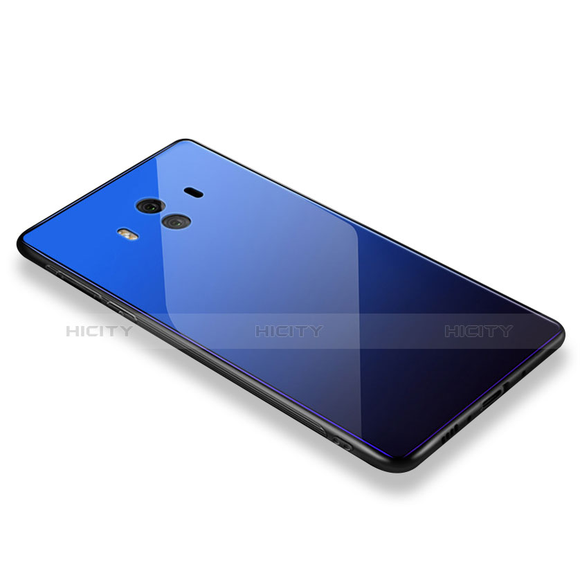 Carcasa Bumper Funda Silicona Espejo M01 para Huawei Mate 10 Azul