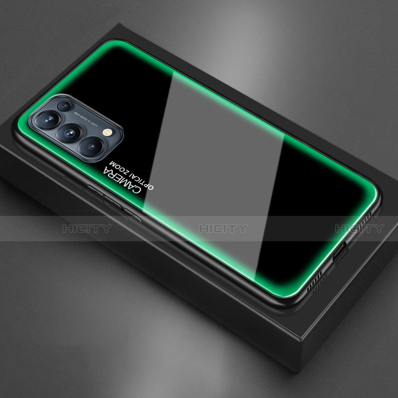 Carcasa Bumper Funda Silicona Espejo M01 para Oppo Reno5 5G Verde