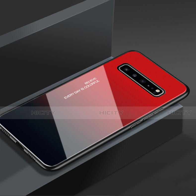 Carcasa Bumper Funda Silicona Espejo M01 para Samsung Galaxy S10 5G SM-G977B Rojo