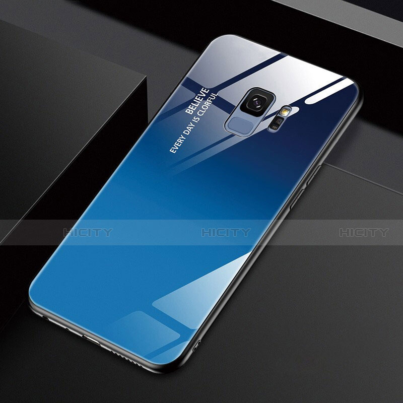 Carcasa Bumper Funda Silicona Espejo M01 para Samsung Galaxy S9 Azul