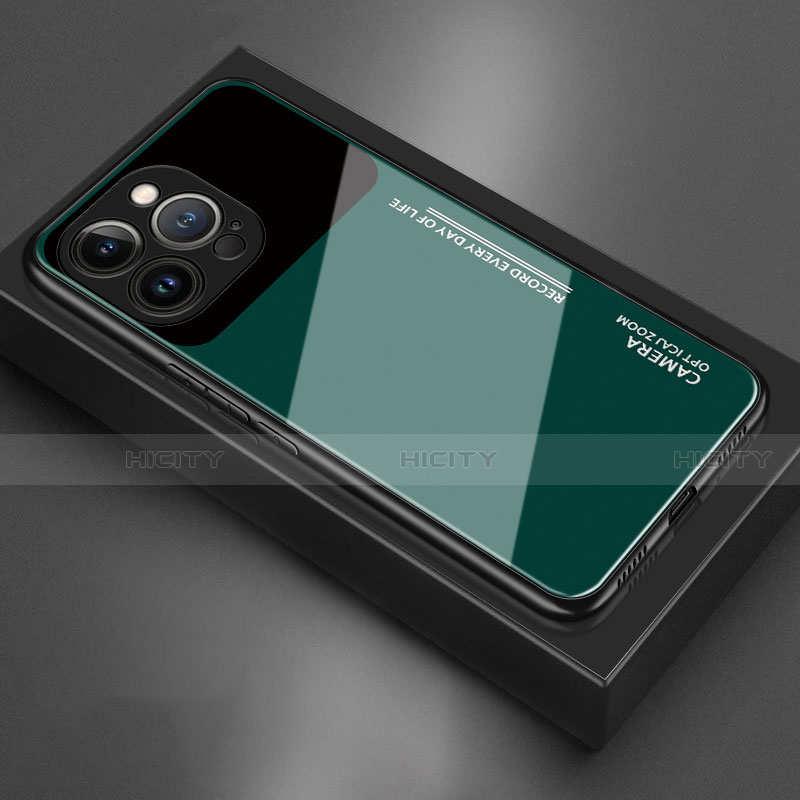 Carcasa Bumper Funda Silicona Espejo M02 para Apple iPhone 13 Pro Verde