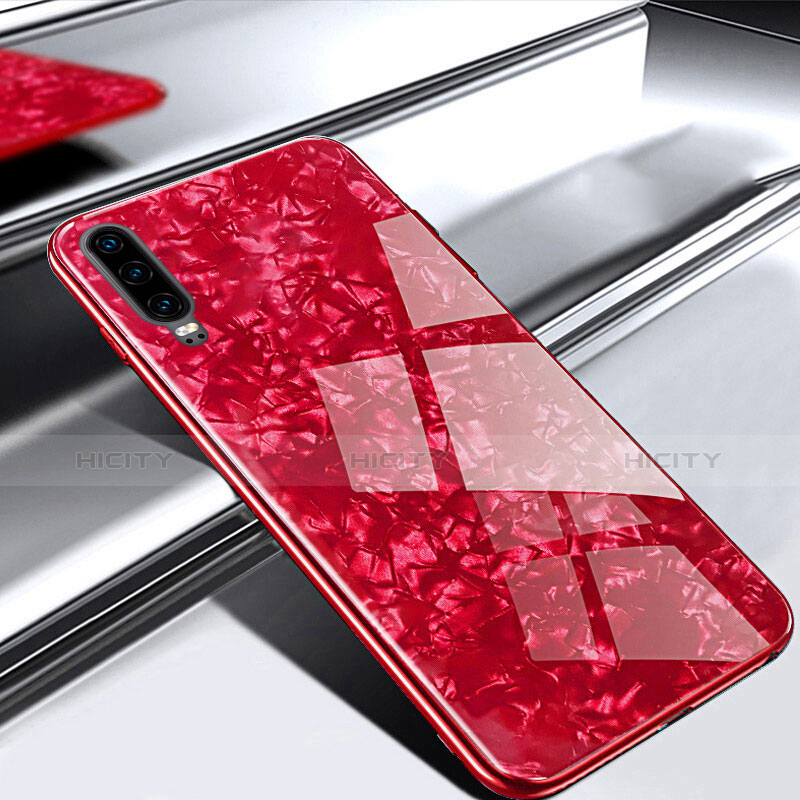 Carcasa Bumper Funda Silicona Espejo M02 para Huawei P30 Rojo