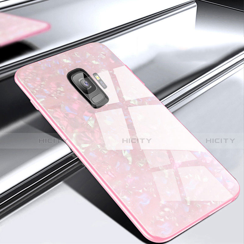 Carcasa Bumper Funda Silicona Espejo M02 para Samsung Galaxy S9 Oro Rosa