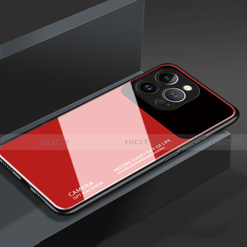 Carcasa Bumper Funda Silicona Espejo M03 para Apple iPhone 13 Pro Max Rojo