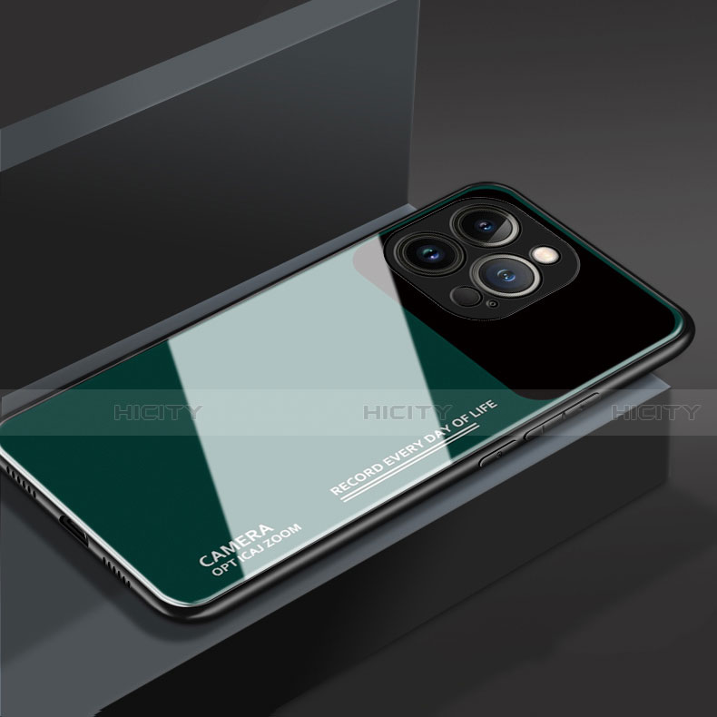 Carcasa Bumper Funda Silicona Espejo M03 para Apple iPhone 13 Pro Verde