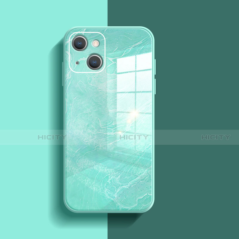 Carcasa Bumper Funda Silicona Espejo M05 para Apple iPhone 13 Mini Verde