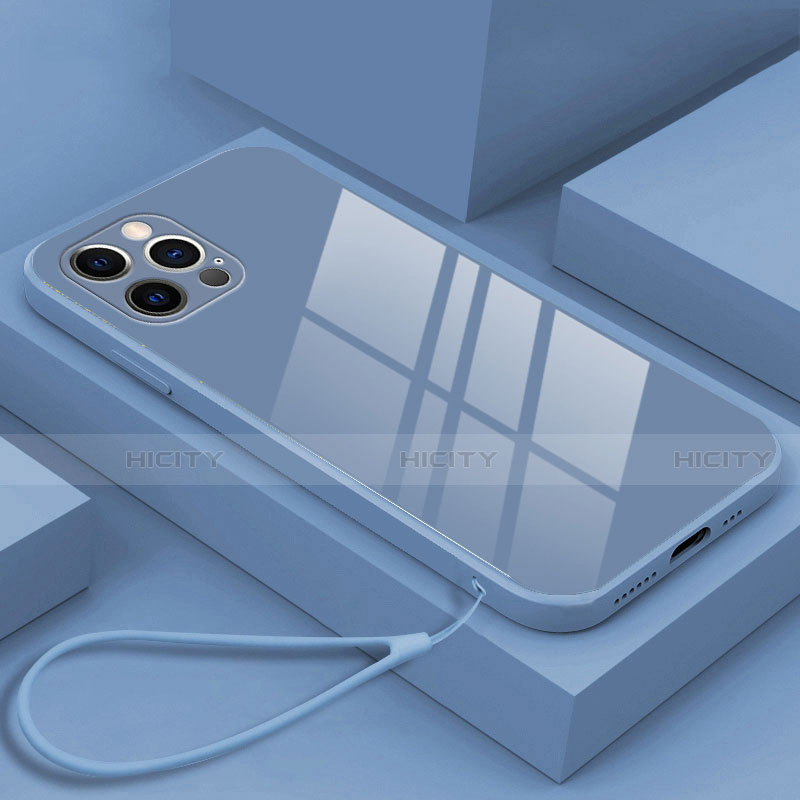 Carcasa Bumper Funda Silicona Espejo M09 para Apple iPhone 13 Pro Azul