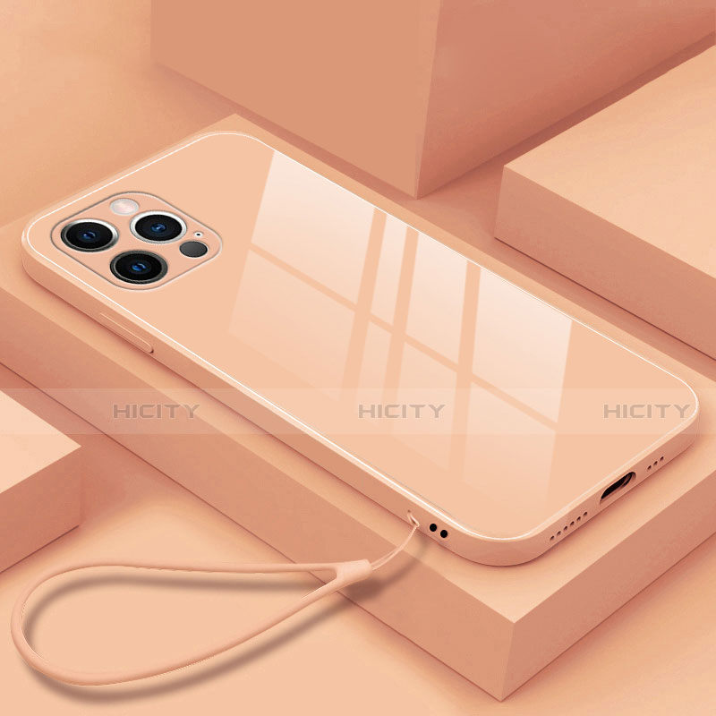 Carcasa Bumper Funda Silicona Espejo M09 para Apple iPhone 13 Pro Oro Rosa