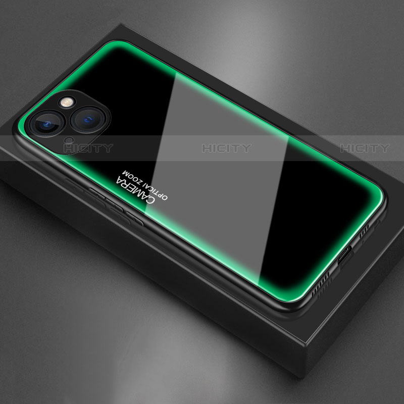Carcasa Bumper Funda Silicona Espejo para Apple iPhone 13 Mini Verde