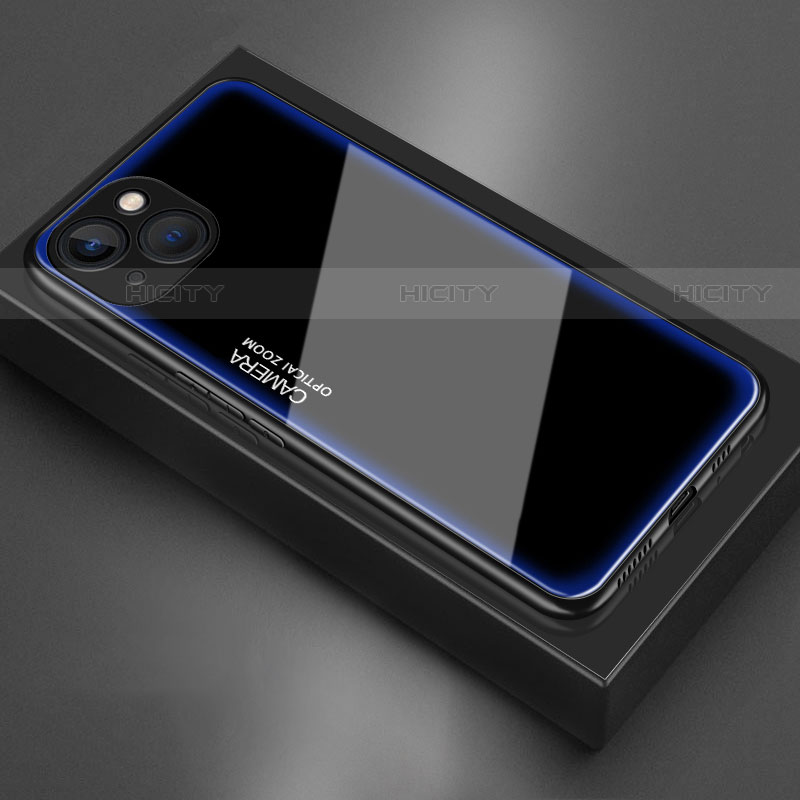 Carcasa Bumper Funda Silicona Espejo para Apple iPhone 14 Plus Azul
