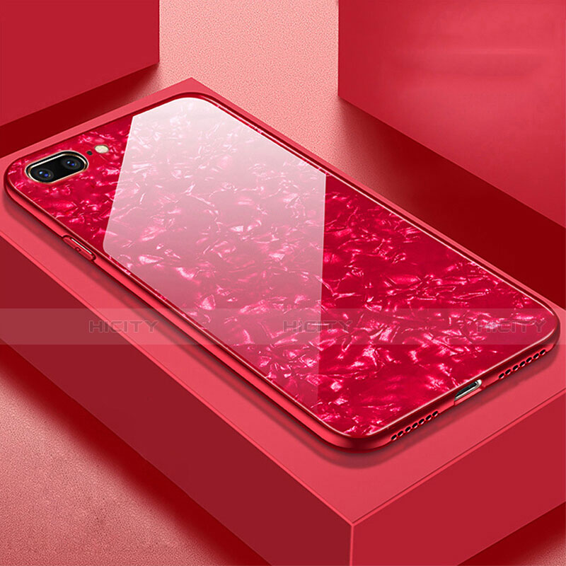 Carcasa Bumper Funda Silicona Espejo para Apple iPhone 8 Plus Rojo