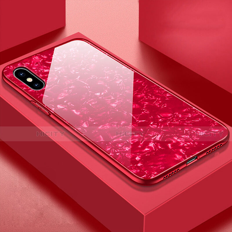 Carcasa Bumper Funda Silicona Espejo para Apple iPhone Xs Max Rojo