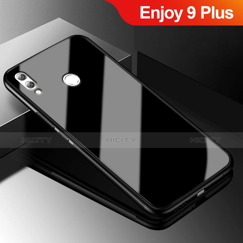 Carcasa Bumper Funda Silicona Espejo para Huawei Enjoy 9 Plus Negro