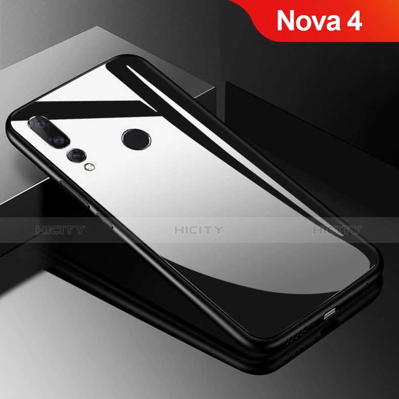 Carcasa Bumper Funda Silicona Espejo para Huawei Nova 4 Negro