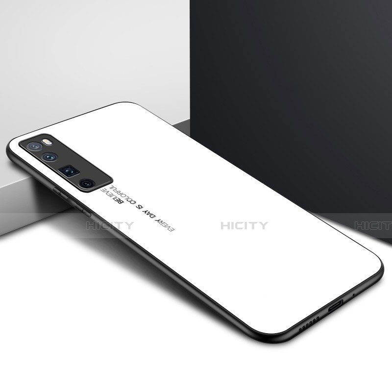 Carcasa Bumper Funda Silicona Espejo para Huawei Nova 7 Pro 5G Blanco