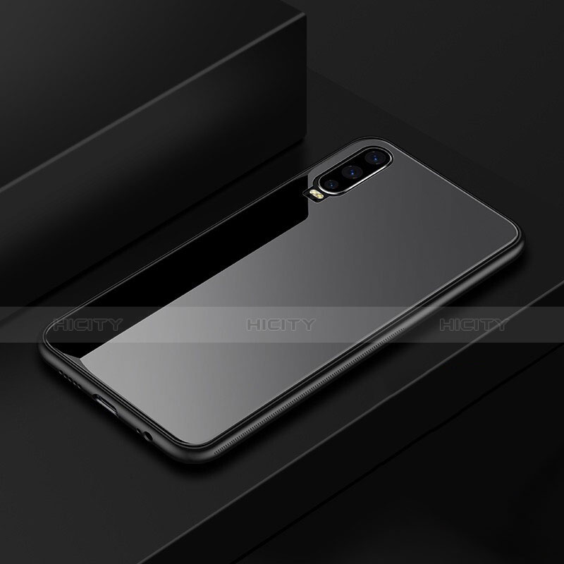Carcasa Bumper Funda Silicona Espejo para Huawei P30 Negro