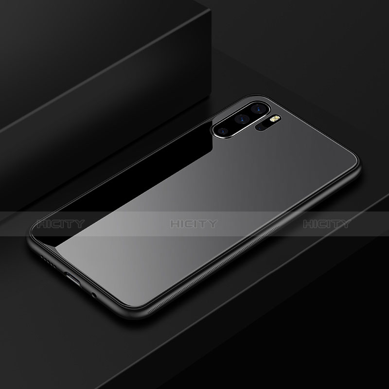 Carcasa Bumper Funda Silicona Espejo para Huawei P30 Pro Negro