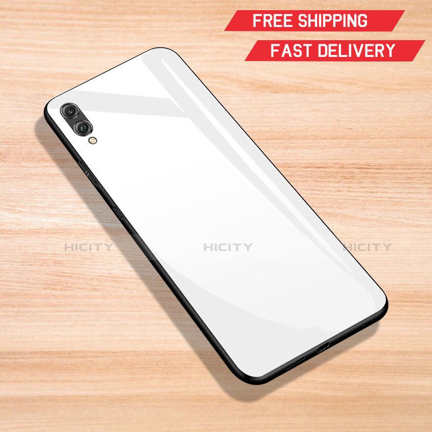 Carcasa Bumper Funda Silicona Espejo para Huawei Y7 (2019) Blanco