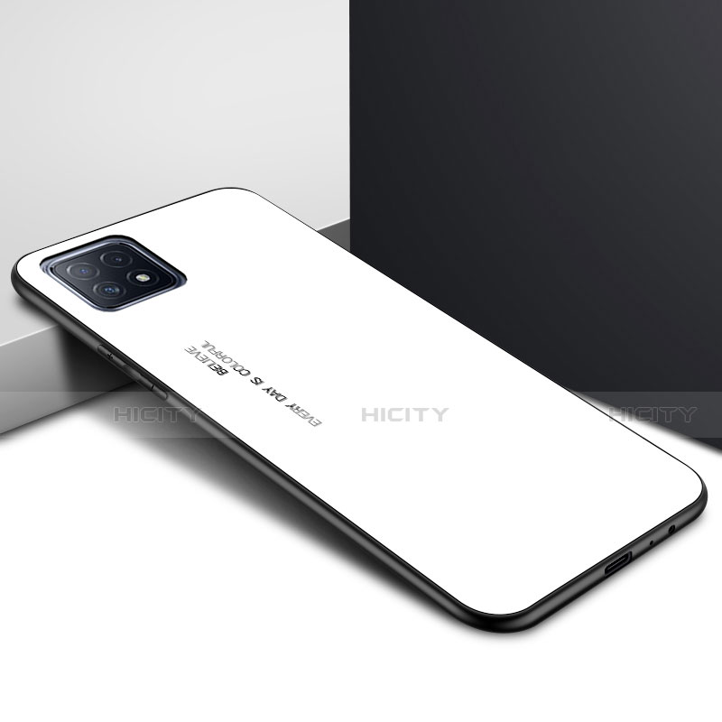 Carcasa Bumper Funda Silicona Espejo para Oppo A72 5G Blanco