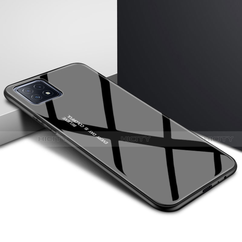 Carcasa Bumper Funda Silicona Espejo para Oppo A72 5G Negro