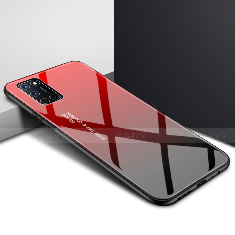Carcasa Bumper Funda Silicona Espejo para Oppo A72 Rojo
