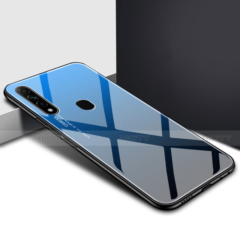 Carcasa Bumper Funda Silicona Espejo para Oppo A8 Azul