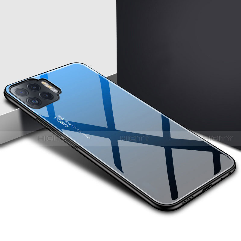 Carcasa Bumper Funda Silicona Espejo para Oppo A93 Azul