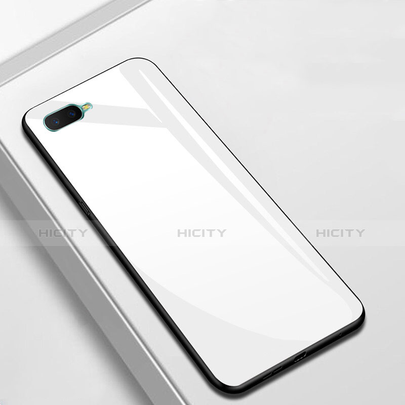 Carcasa Bumper Funda Silicona Espejo para Oppo AX7 Blanco