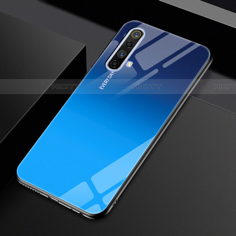 Carcasa Bumper Funda Silicona Espejo para Realme X50m 5G Azul