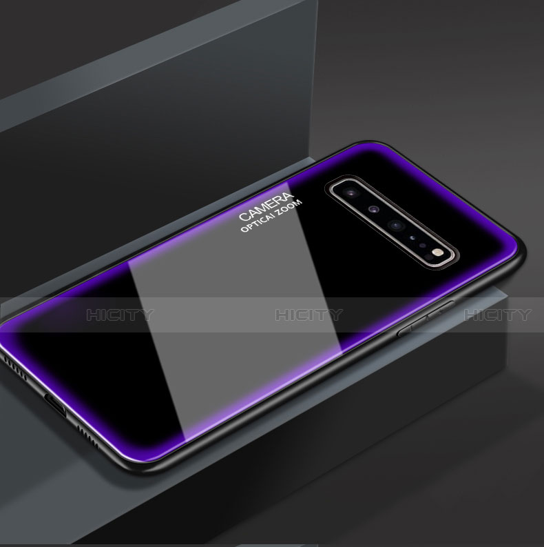 Carcasa Bumper Funda Silicona Espejo para Samsung Galaxy S10 5G SM-G977B Morado