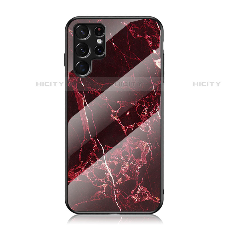 Carcasa Bumper Funda Silicona Espejo para Samsung Galaxy S21 Ultra 5G Rojo