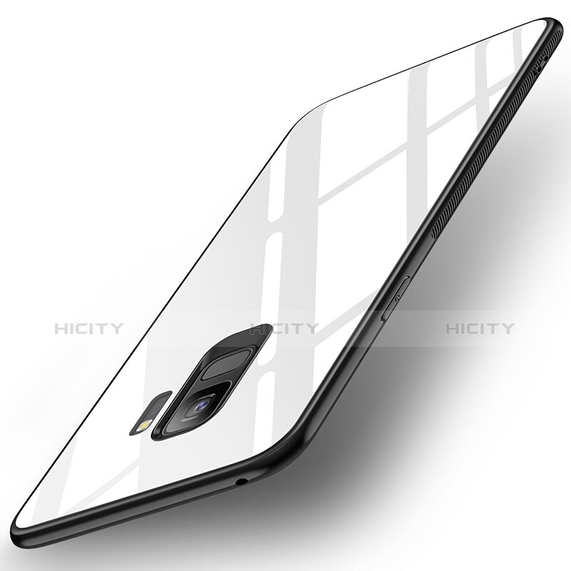 Carcasa Bumper Funda Silicona Espejo para Samsung Galaxy S9 Blanco
