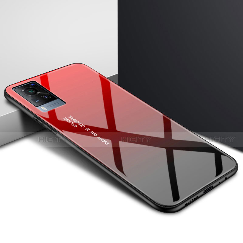 Carcasa Bumper Funda Silicona Espejo para Vivo X60 5G Rojo