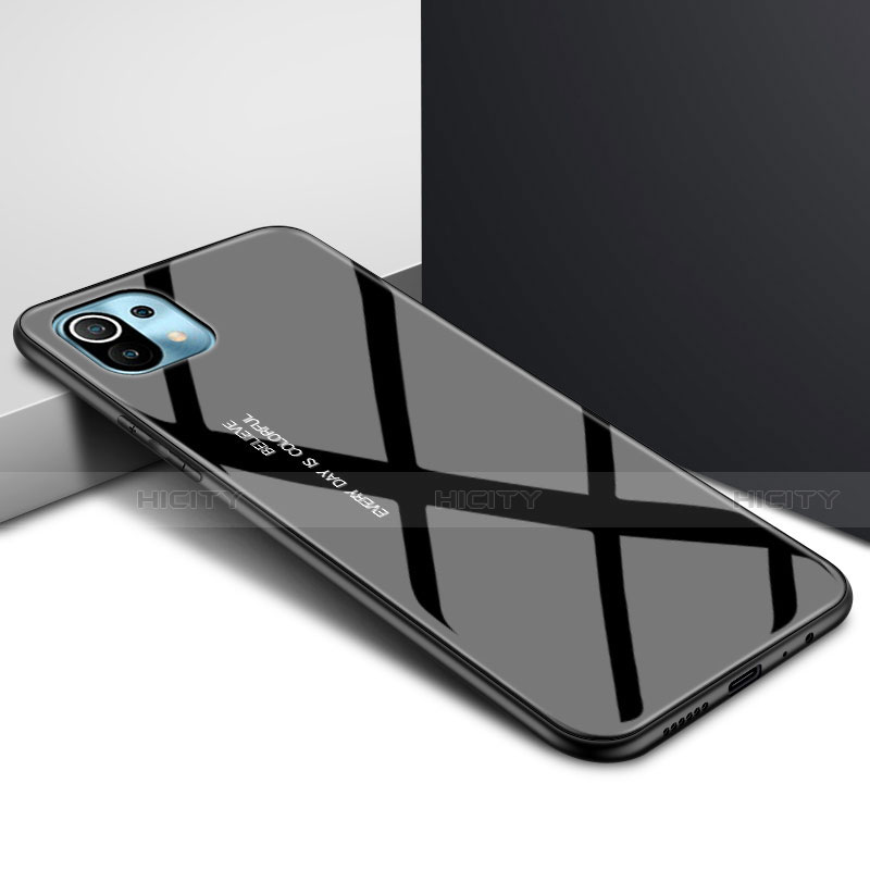 Carcasa Bumper Funda Silicona Espejo para Xiaomi Mi 11 5G Negro