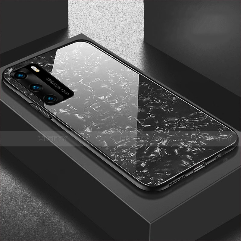 Carcasa Bumper Funda Silicona Espejo T01 para Huawei P40 Negro