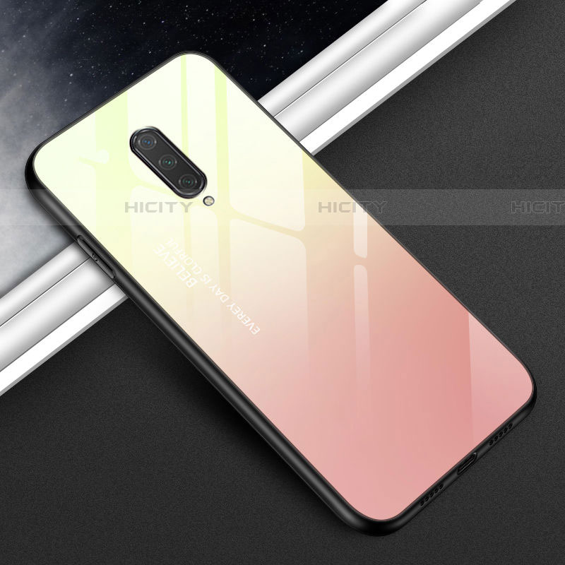 Carcasa Bumper Funda Silicona Espejo T01 para OnePlus 8 Amarillo